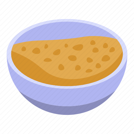 Bowl, cartoon, cereals, food, fruit, isometric, silhouette icon - Download on Iconfinder
