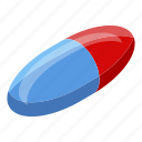 blue, business, capsule, cartoon, isometric, medical, red