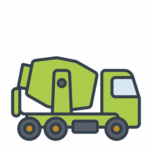 Concrete mixer, construction, industry, machinery, tool, truck, vehicle icon - Download on Iconfinder