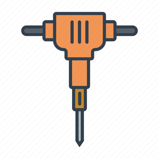 Construction, industry, jackhammer, machinery, tool icon - Download on Iconfinder