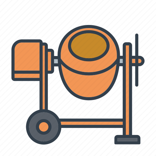 Concrete mixer, construction, industry, machinery, mortar mixer, tool icon - Download on Iconfinder