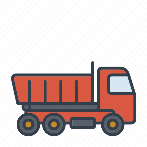Construction, dump truck, industry, machinery, tool, transport, vehicle icon - Download on Iconfinder