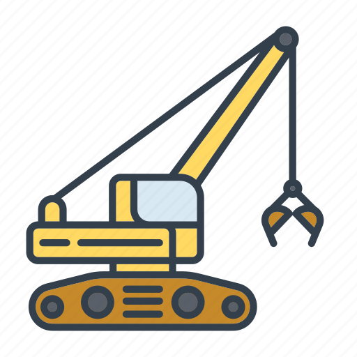 Clamshell, construction, excavator, industry, machinery, tool, vehicle icon - Download on Iconfinder