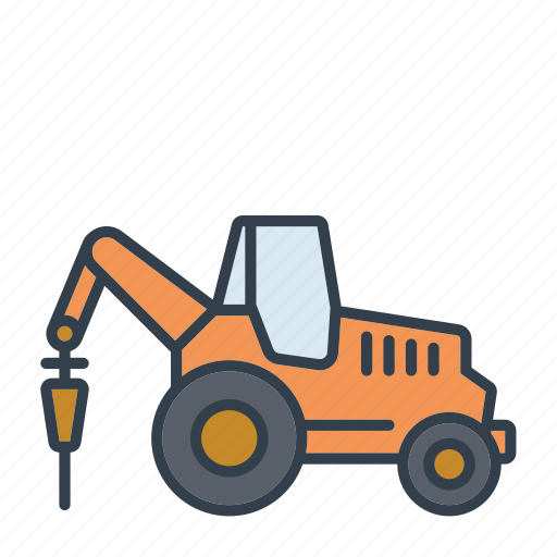 Construction, drill, industry, machinery, tool, tractor, vehicle icon - Download on Iconfinder