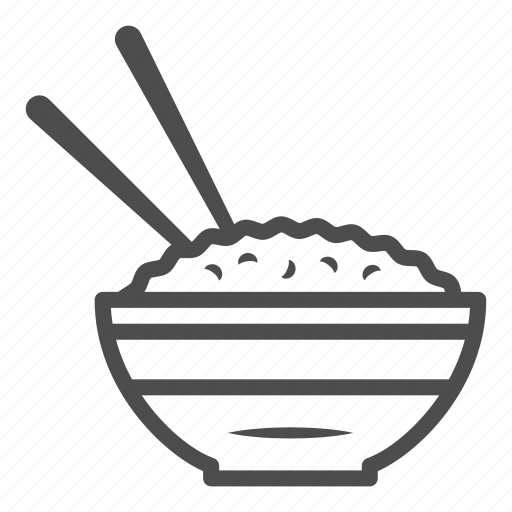 Rice, bowl, chopsticks, food, plate, sticks, porridge icon - Download on Iconfinder