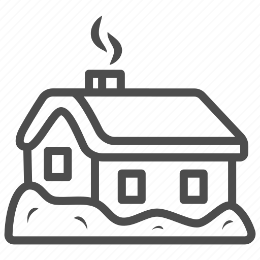 House, snow, winter, chimney, snowdrift, window, smoke icon - Download on Iconfinder