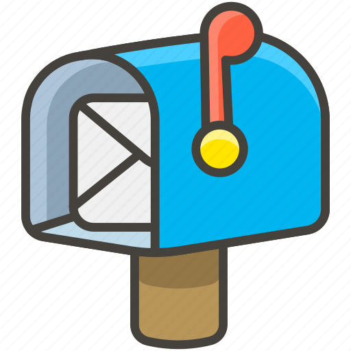 1f4ec, flag, mailbox, open, raised, with icon - Download on Iconfinder