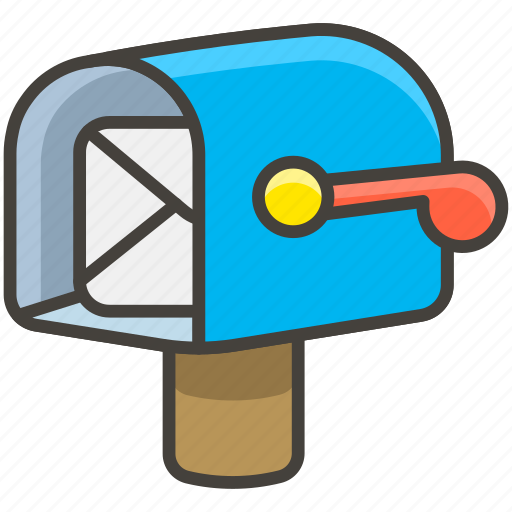 1f4ed, flag, lowered, mailbox, open, with icon - Download on Iconfinder