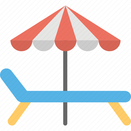Beach, beach umbrella, deck chair, sun tanning, sunbathe icon - Download on Iconfinder