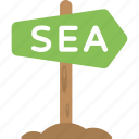 arrow hint, directional sign, sea signboard, signboard, wooden signboard