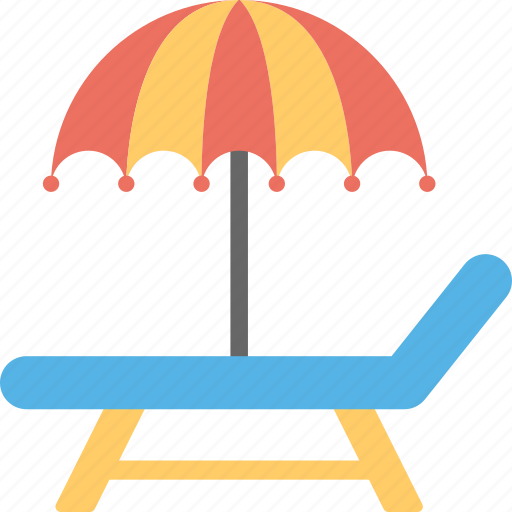 Beach, beach umbrella, deck chair, sun tanning, sunbathe icon - Download on Iconfinder