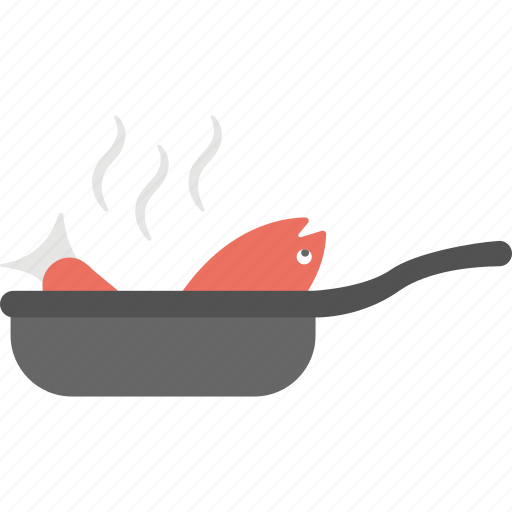 Fish frying, fried fish, seafood, skillet pan, steamed fish icon - Download on Iconfinder