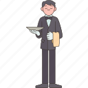 butler, waiter, formal, restaurant, service