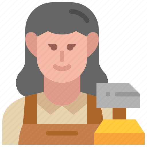 Goldsmith, artisan, occupation, profession, female, avatar, woman icon - Download on Iconfinder