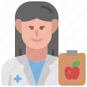 nutritionist, dietitian, occupation, profession, female, avatar, doctor