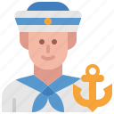 sailor, crew, navy, occupation, male, avatar, career