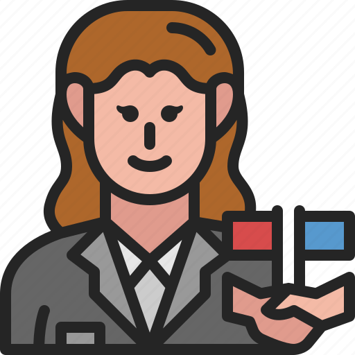 Diplomat, international, relation, occupation, female, career, avatar icon - Download on Iconfinder