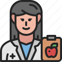 nutritionist, dietitian, occupation, profession, female, avatar, doctor