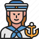 sailor, crew, navy, occupation, female, avatar, career
