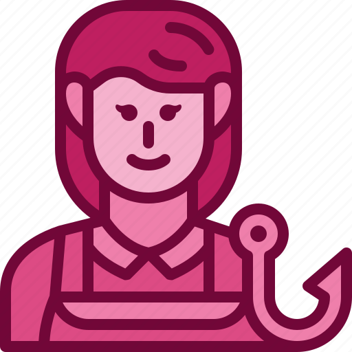 Fisherman, occupation, profession, avatar, female, career, fisherwoman icon - Download on Iconfinder
