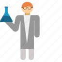 chemist, chemical, flask, laboratory, science, scientist