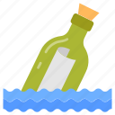 message, in, a, bottle, sea, water, glass, jar, paper