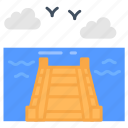 pier, dock, bridge, stairs, sea, port