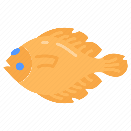 Flounder, fish, sea, animal, fishing, gold, seafood icon - Download on Iconfinder