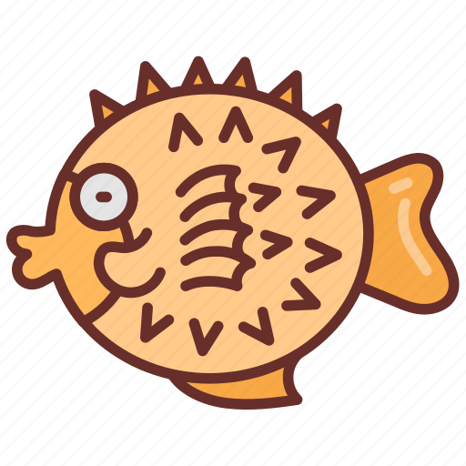 Puffer, fish, swellfish, sea, food, creature, animal icon - Download on Iconfinder