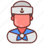 sailor, man, captain, male, navy, cap 