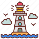 lighthouse, watchtower, landmark, seamark, searchlight