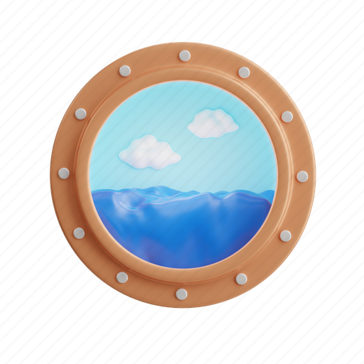 Porthole, window, travel, metal, ship, submarine, round icon - Download on Iconfinder