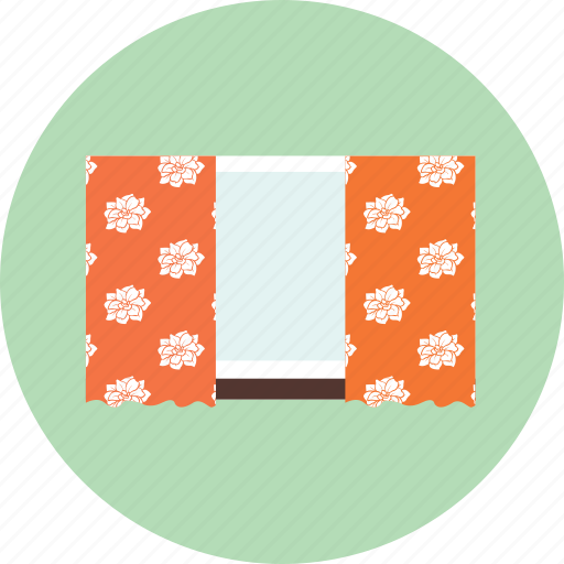 Curtain, flower, glass, interior, window icon - Download on Iconfinder