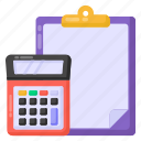 accounting, budgeting, estimates, calculations, calculation document