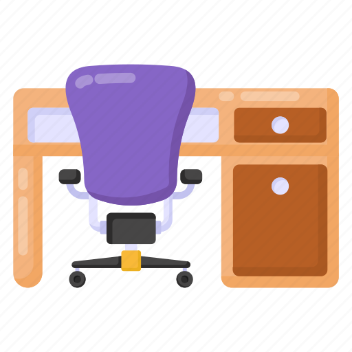 Workplace, office, workstation, office desk, office table workplace, office table icon - Download on Iconfinder