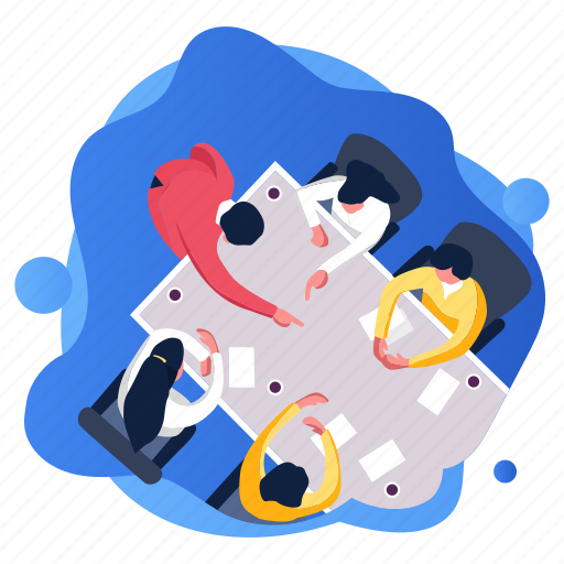 Marketing, team, meeting illustration - Download on Iconfinder