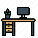 workspace, desktop, table, computer