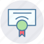 award, award badge, award ribbon, certificate, paper, report 