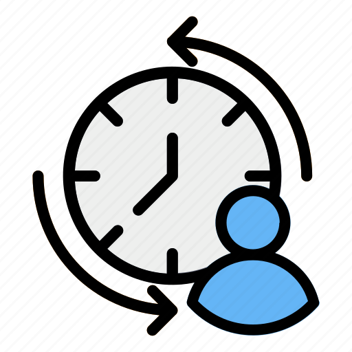 Clock, employee, working, time, arrows icon - Download on Iconfinder