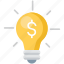 bulb, lightbulb, dollar, finance, lamp, light, payment 
