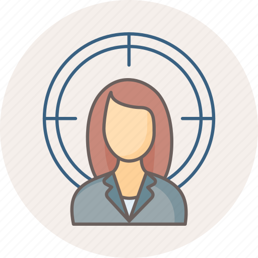 Employee, female, target icon - Download on Iconfinder