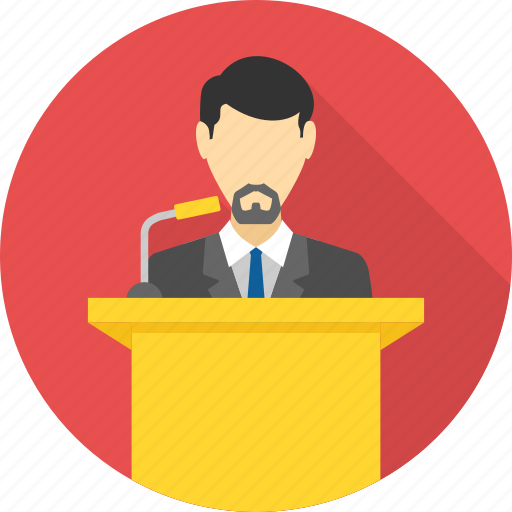 Conversation, lecture, mic, mike, podium, speech, communication icon - Download on Iconfinder