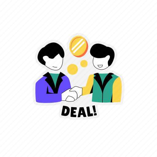 Deal, partnership, contract, business, agreement, handshake sticker - Download on Iconfinder