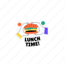 lunch time, burger, break, hamburger, food