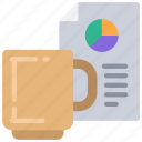 document, with, coffee, mug, workplace