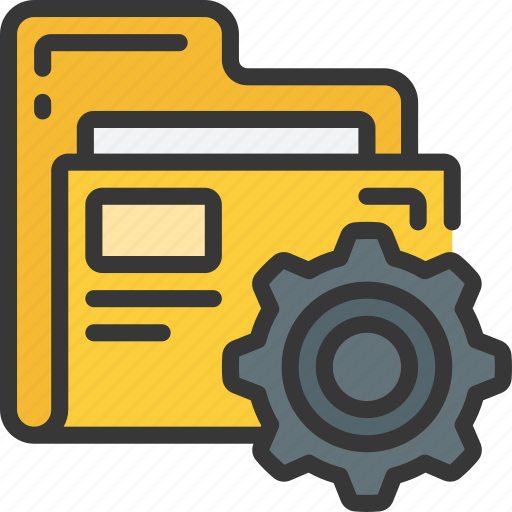Folder, settings, workplace, management, manage, cog icon - Download on Iconfinder