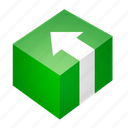 arrow, box, green, install, package, program