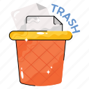 throw, dustbin, trash, clean