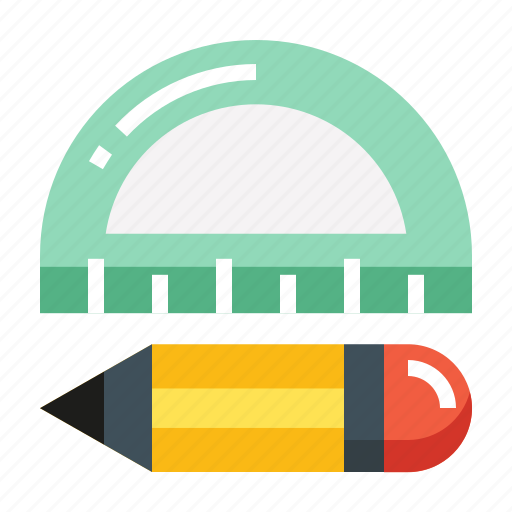 Office, protractor, school, education, ruler, drawing, geometry icon - Download on Iconfinder
