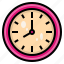 clock, office, pink, schedule, stationary, watch 